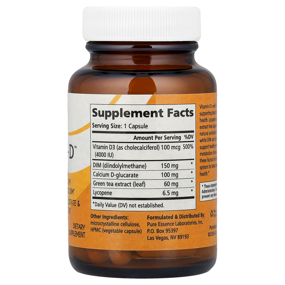 Pure Essence, груди-D™, 30 растительных капсул