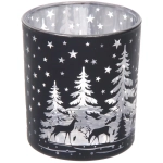 Подсвечник «Снежный лес» 7*7,8 см, Черный