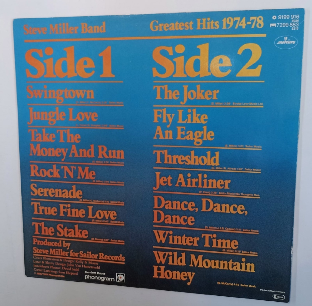 Винтажная виниловая пластинка Steve Miller Band Greatest Hits 1974-78 (Germany 1978)