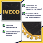Ламбрекен с косынками Iveco (флок, серый, желтые шарики)