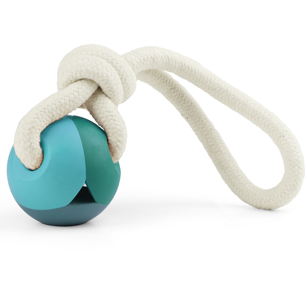 Игрушка для собак из резины "Мяч с веревкой", d75/350мм, Triol