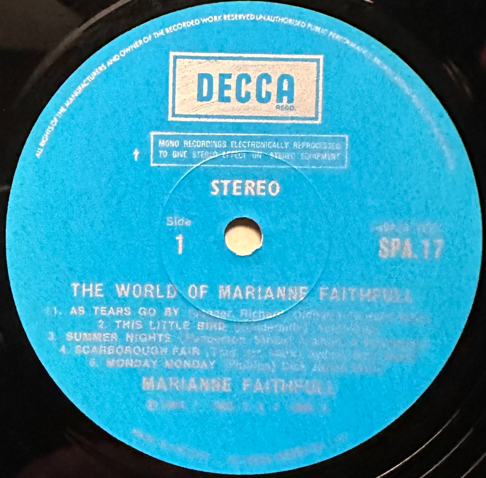 Marianne Faithfull - The World Of Marianne Faithfull (Англия 1969г.)