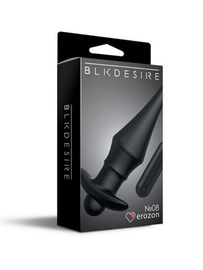 Черная перезаряжаемая анальная пробка №08 Cone-shaped butt plug - 13,5 см. (Цвет: черный)