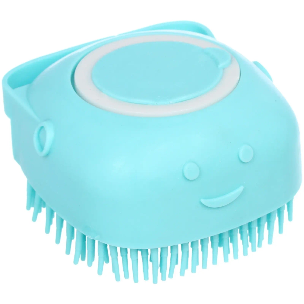 Щетка для вычесывания шерсти и мытья «Счастливый хвост!», цвет синий, 8*4,5см (коробка)