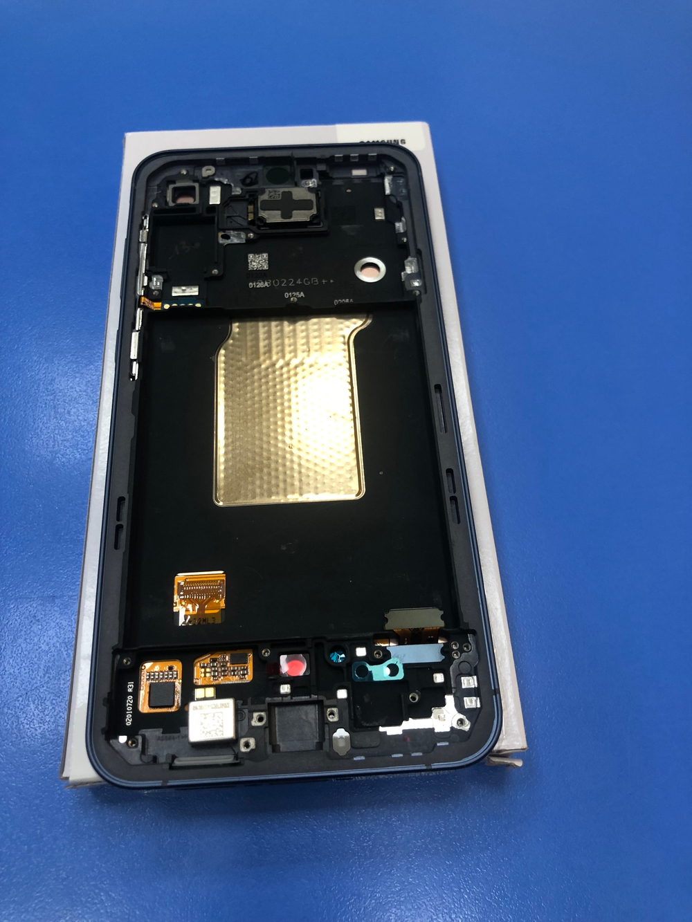Дисплей в сборе с тачскрином и рамкой чёрный для Самсунг A556 Galaxy A55 5G Оригинал