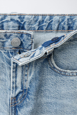 ZARA ДЖИНСЫ WIDE LEG СО СТРАЗАМИ, СИНИЙ