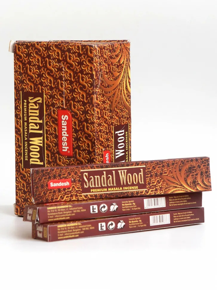 Sandesh Sandal Wood Благовоние Сандаловое дерево, 15 г