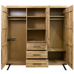 Шкаф для одежды 180х62х190, Флеверс, распашной для одежды, массив дуба, на металлических ножках, Dipriz