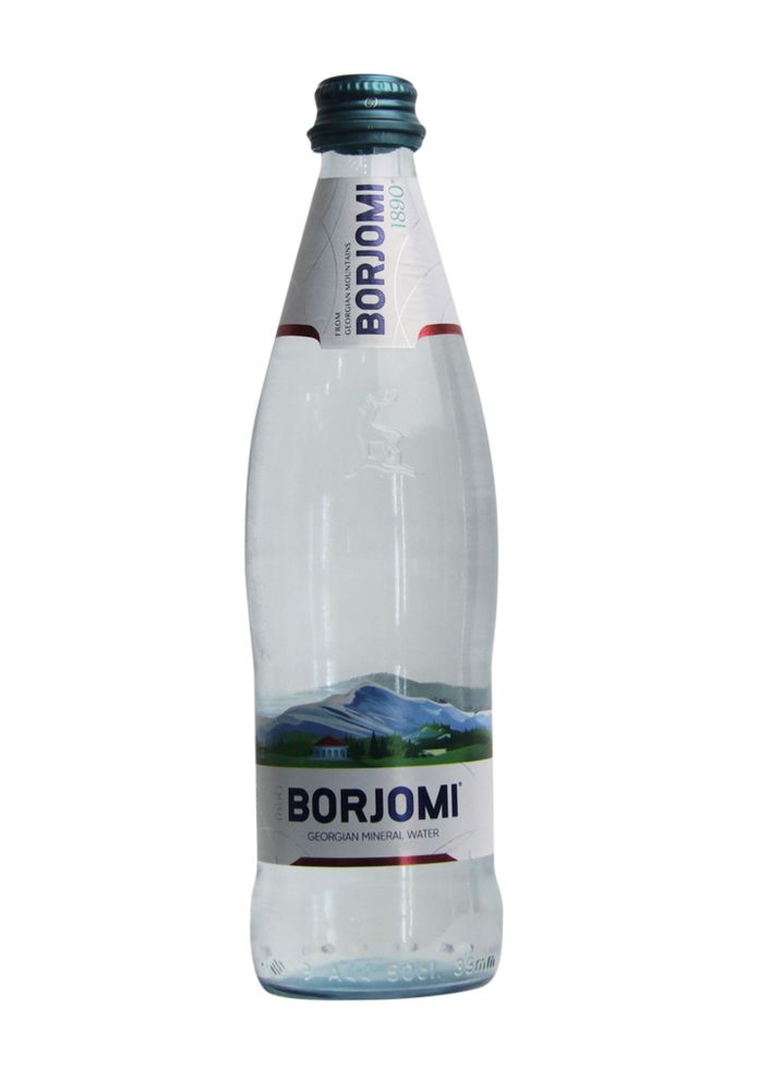 Вода Borjomi минеральная лечебно-столовая питьевая газирвоанная  0.5 л.