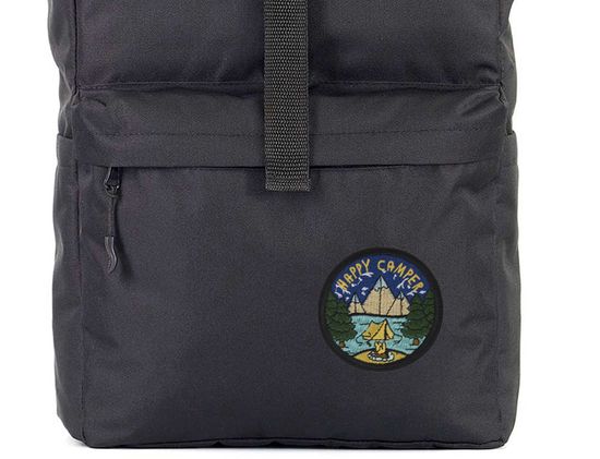 Нашивка термоаппликация на одежду и на рюкзак. Happy camper