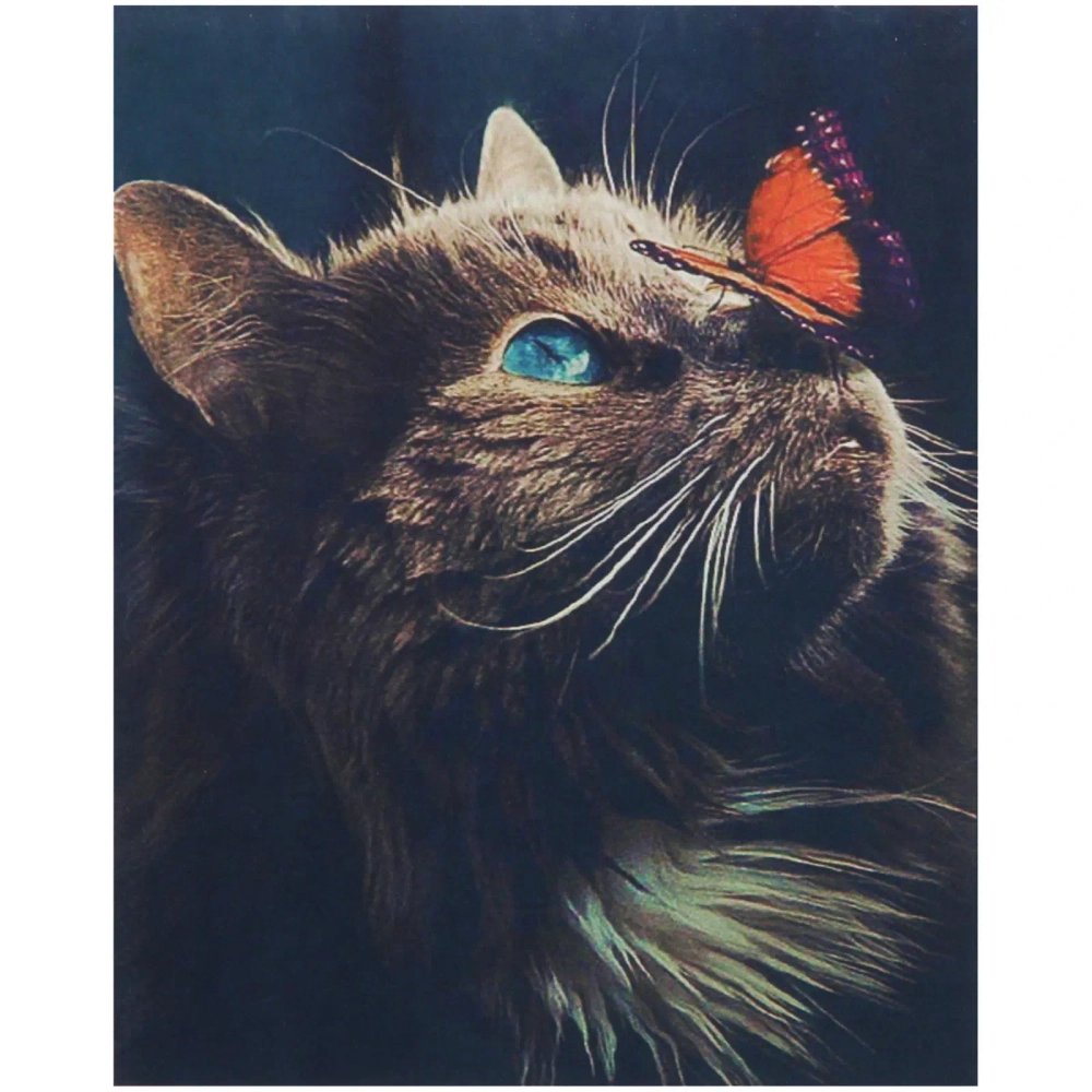 Алмазная мозаика на подрамнике с полным заполнением «МИР ЯРКИХ КРАСОК»,Мушкетер и бабочка, 30*40 см