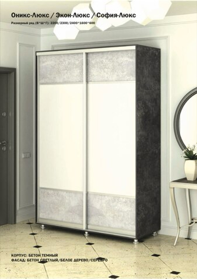 Шкаф купе 2 ств. "Оникс-Люкс/София-Люкс/Экон-Люкс"