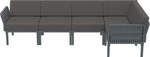 Комплект пластиковой мебели Siesta Contract Portofino Lounge Corner, темно-серый, темно-серый