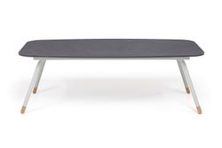 "Верона" журнальный стол из HPL 120х65, H40, каркас светло-серый (RA L7035) муар, цвет столешницы "серый гранит"