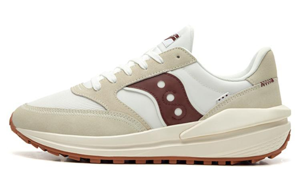 Saucony Jazz Renew wear-resistant breathable low-cut sports casual shoes for men and women with the same style of white maroon