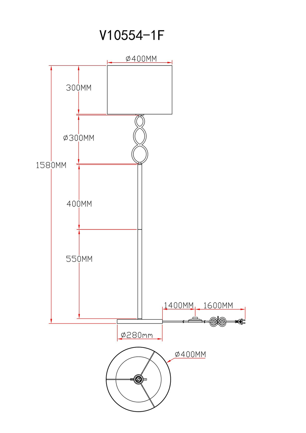 Торшер Moderli V10554-1F Macadamia