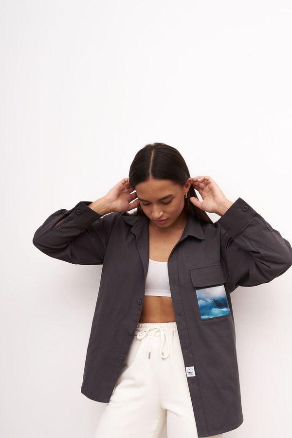 Рубашка Айвазовский хлопковая графит - фото 12