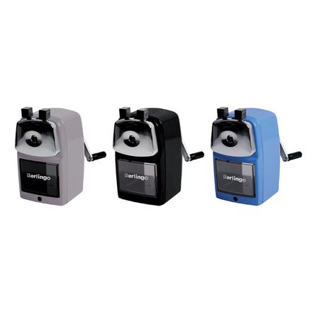 Точилка механическая Berlingo, метал. корпус, со струбциной, ассорти, инд. упак.