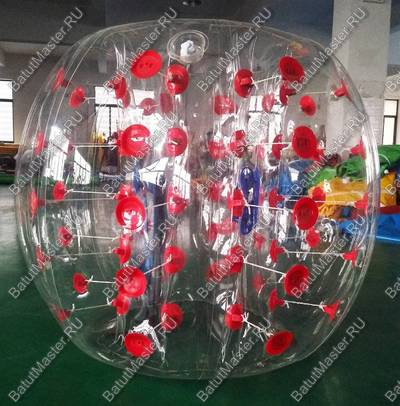 Бампербол ТПУ, диаметр 1,8 м, с красными держателями