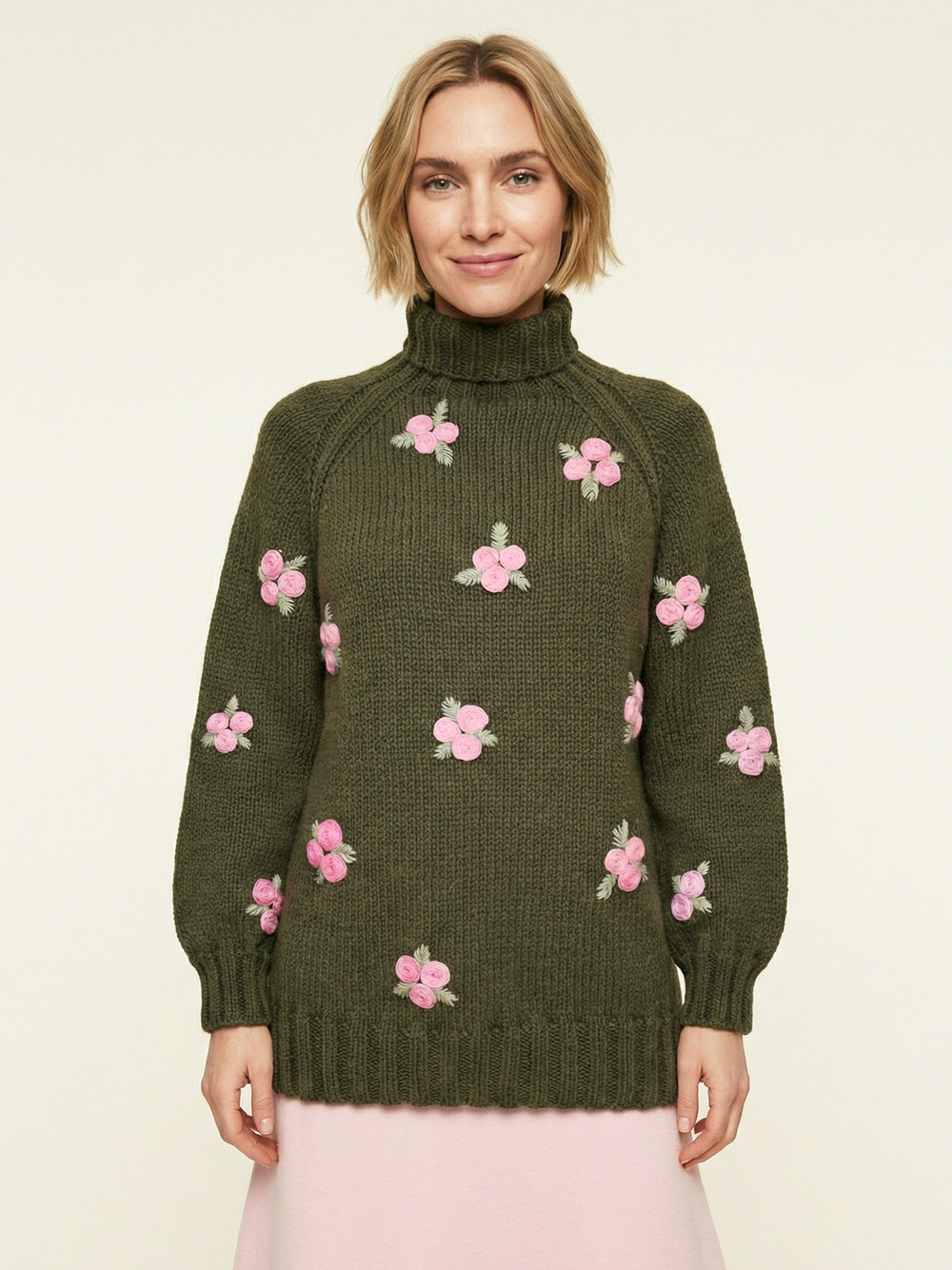 Свитер ручной работы "Розовый сад"