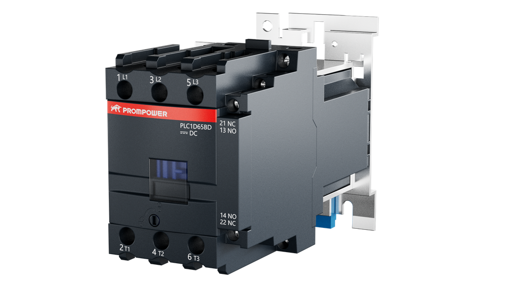 Контактор Prompower PLC1D65BD серии Pulse, ток 65А, 3 полюса, доп контакт 1НО+1НЗ, катушка 24DC