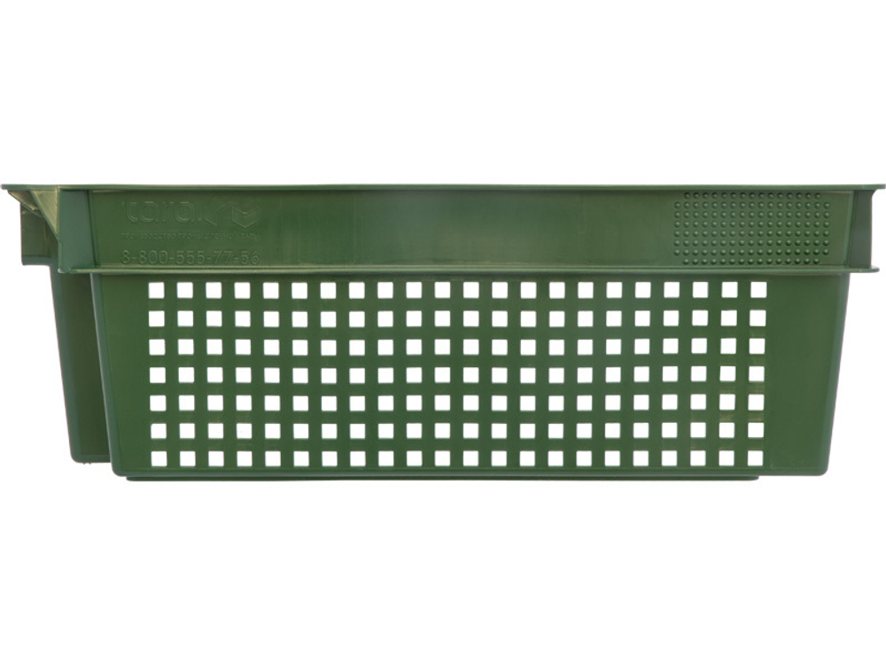 Ящик перфорированный 600×400×200, арт.: 102, объём 48, зелёный, код: 00338
