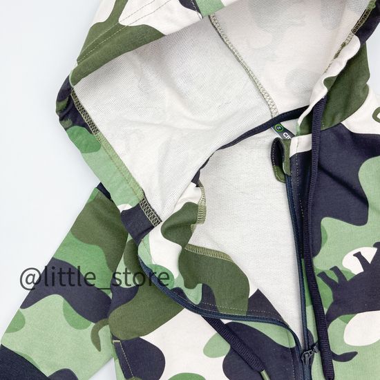 Толстовка из футера на молнии "Время динозавров"