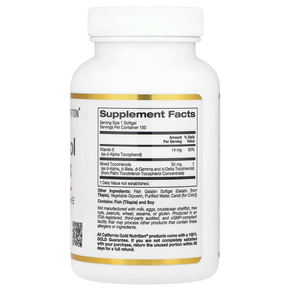 California Gold Nutrition, комплекс токотриенолов с витамином E, 150 капсул из рыбьего желатина
