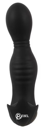 Черная анальная пробка с вибрацией, вращением и пультом ДУ RC Butt Plug with 2 Functions