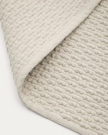 Ковер Mascarell из хлопка и полиэстера белого цвета 160 x 230 см