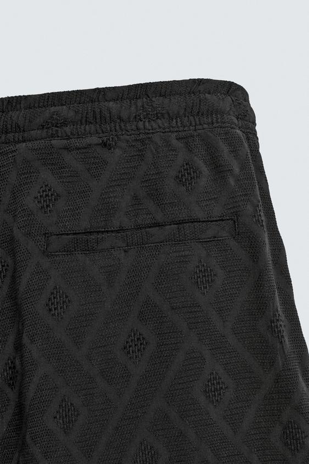 ZARA ШОРТЫ ИЗ ЖАККАРДА С ГЕОМЕТРИЧЕСКИМ РИСУНКОМ, ЧЕРНЫЙ