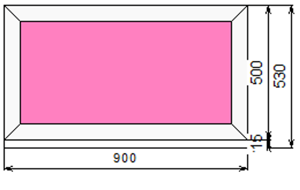 Пластиковое окно 500 х 900 ТермА Эко с глухой створкой