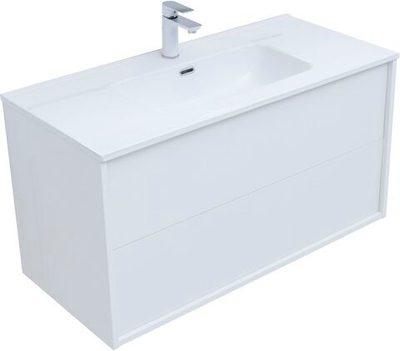Тумба под раковину Aquanet Lino 100 (Flat) белый глянец