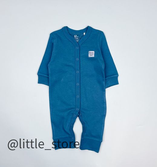 Слип хлопковый "Basic" Синий, открытые ножки