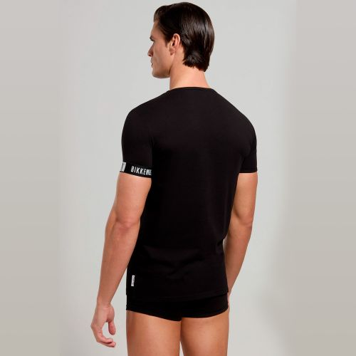 Мужская футболка черная с круглым вырезом Bikkembergs NEW PUPINO BKK42UTS17SI