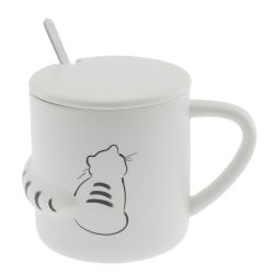 GAEM Кружка с крышкой и ложкой, 400 мл, L8,5 W12 H8 см, 4в.