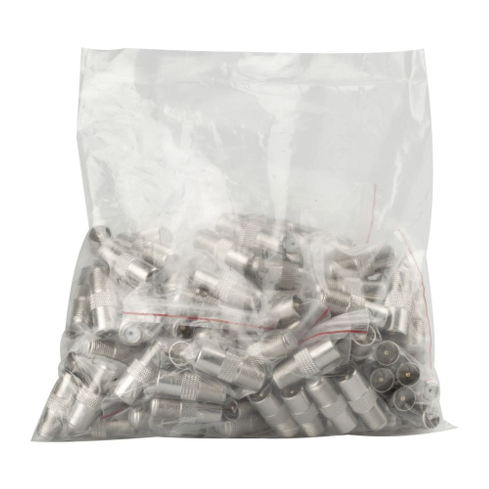 Переходник ЭРА гнездо F-штекер TV упаковка 100 шт. | Разъёмы, переходники, ТВ делители