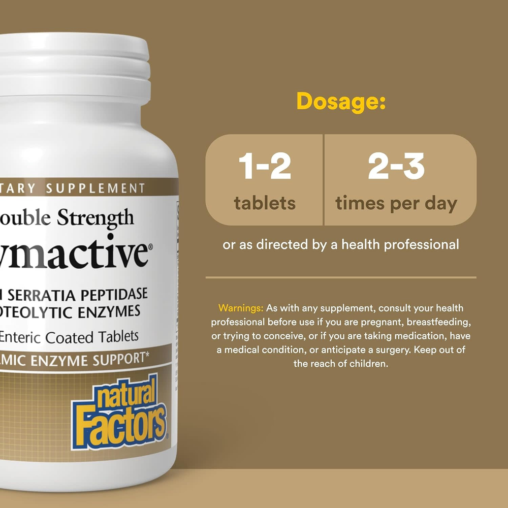 Natural Factors, Zymactive®, 90 таблеток, покрытых кишечнорастворимой оболочкой