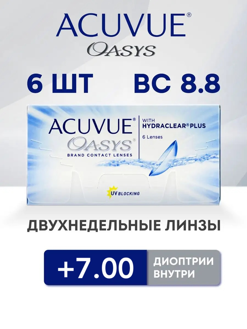 Двухнедельные контактные линзы Acuvue Oasys (уп. 6 линз)