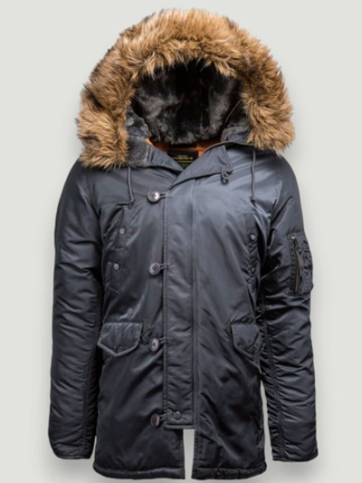 Куртка Аляска Alpha Slim Fit N-3B (стальной синий - steel blue)
