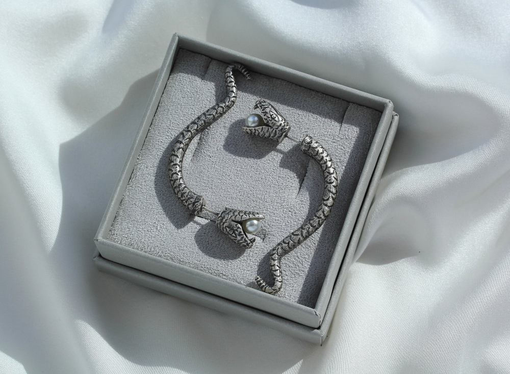 Серьги-джекеты "Serpenti" 52,5мм