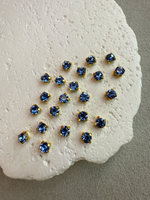 Шатоны 4 мм, Сапфир в золоте, 25 шт