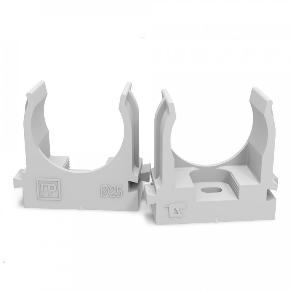 Крепеж-клипса для труб для п/м серая d25 мм (Промрукав)