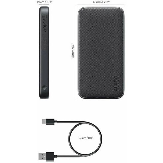 Внешний аккумулятор Aukey Sprint 10000 мАч 20W (APB-PB-Y46P) Grey