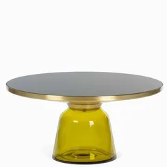 Кофейный стол Vaso Glass Ø75х38 см, желтый