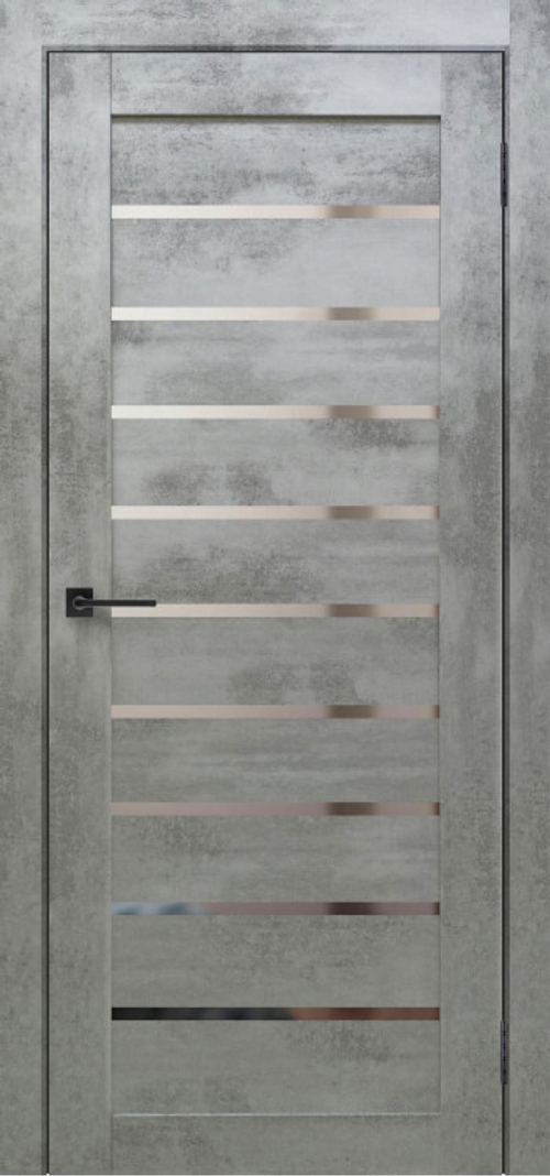 Межкомнатная дверь Велюкс 1 Ясень грей / Цвет Бетон светлый / Зеркало / Двери Верда