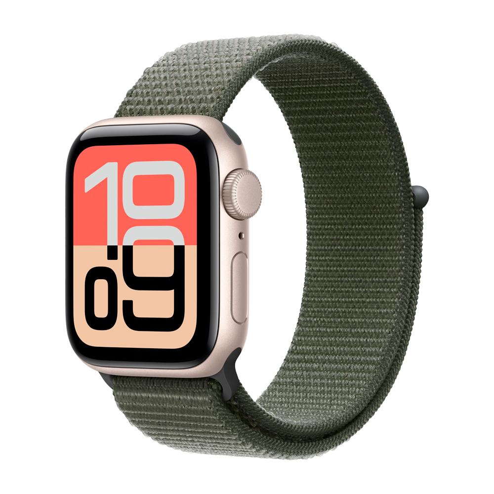 Умные часы Apple Watch SE 3 (2025) GPS, 40mm, Starlight Aluminium Case with Forest Sport Loop
