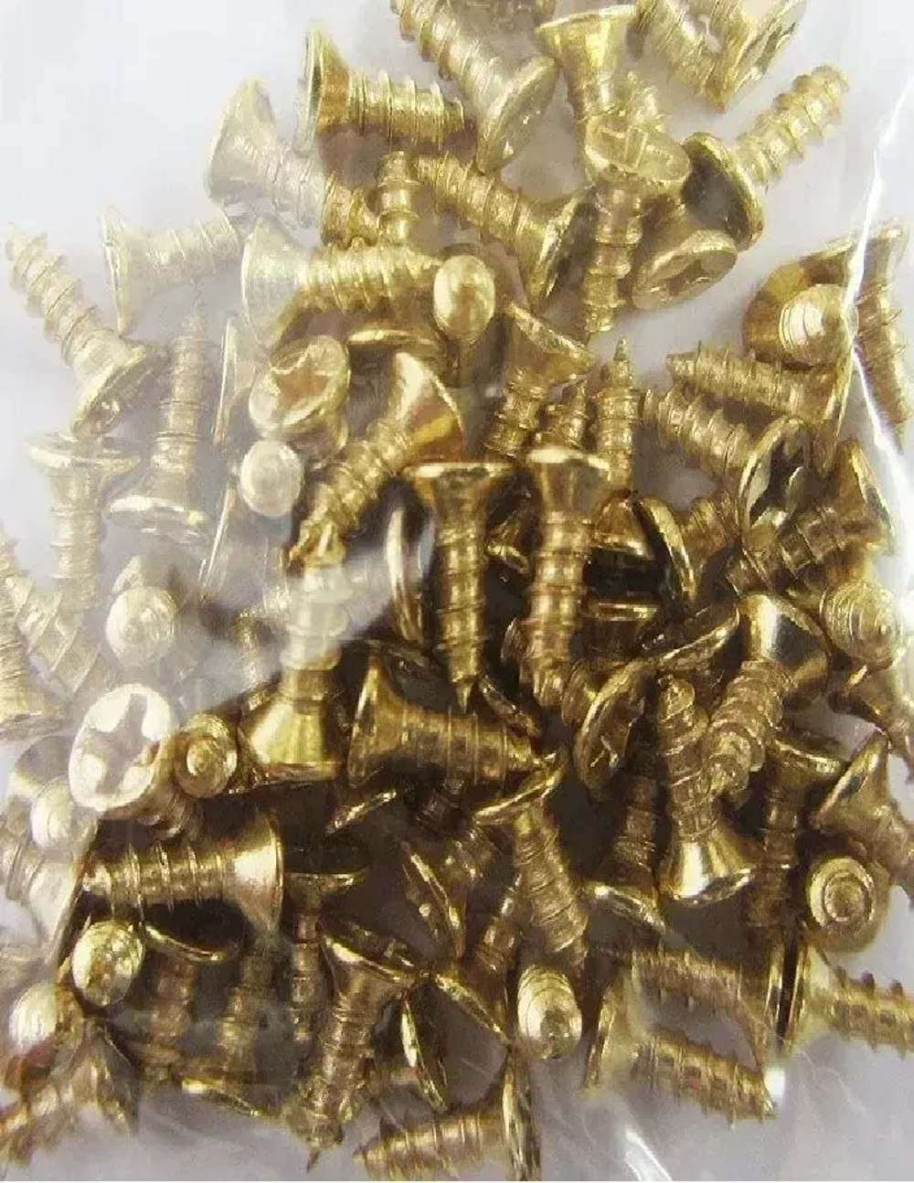 Саморезы по дереву золотые 2.5х8 мм декоративные с потайной головкой 100 шт, шурупы для шкатулки