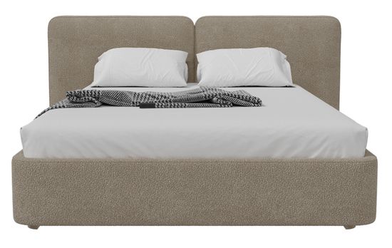 Кровать двуспальная Hub Soft 160 см (бежевый, букле)