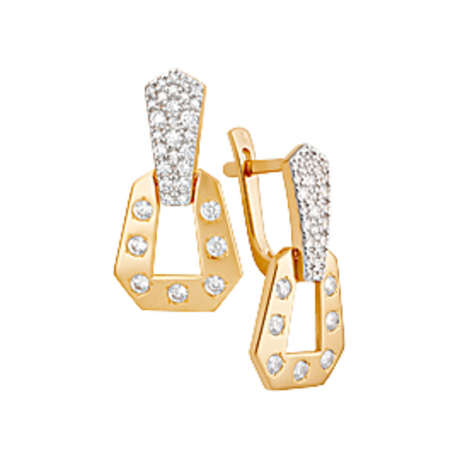 Серьги из золота с фианитами